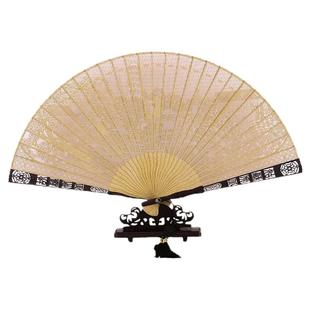 和扇堂 中国风7寸紫檀乌木折扇檀香扇子香木扇出国礼品扇镂空扇