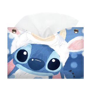 史迪仔抽纸盒家用客厅餐巾纸车载皮革轻奢纸巾收纳盒卡通纸巾盒