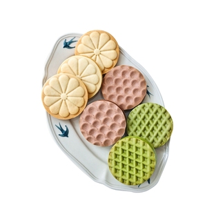 ins风复古华夫饼干模波纹花朵大饼立体印章模具 网红家用亲子烘焙