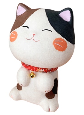 京都龙虎作手工艺礼日式猫咪摆件