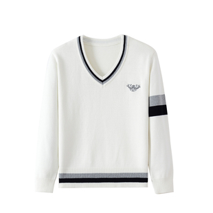 木村叔dk原创v领加厚衫男毛衣春秋季青少年中学生日系制服保暖衫