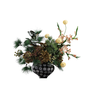 墨色林莽　复古风波点陶瓷花器原创花艺 别墅酒店设计师款摆件