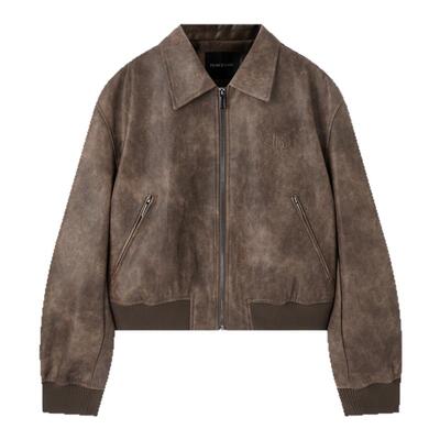 太平鸟女装2024年春季新款仿水洗PU外套A3BBE1169