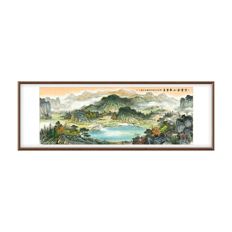 聚宝盆名家山水国画中式客厅挂画