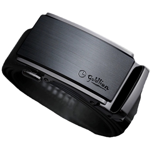 金利来皮具男士新款拉丝自动扣皮带防指纹头层牛皮光面商务腰带