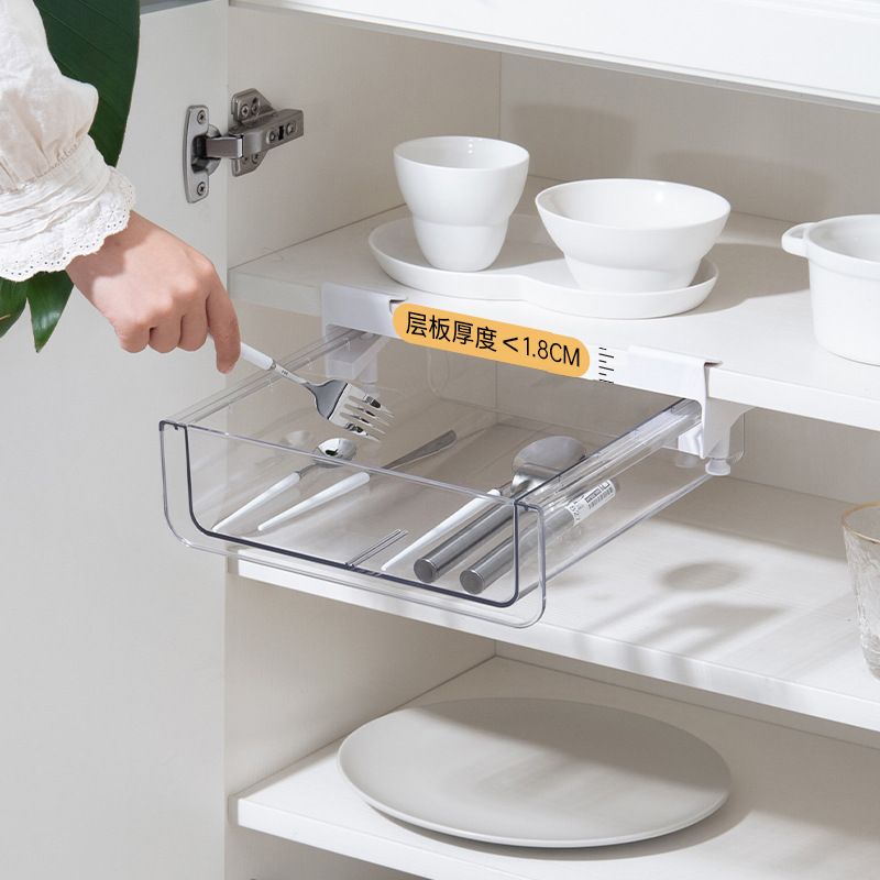 免打孔整理置物架抽拉物挂架收纳盒下拉抽架子式厨房用品储收纳