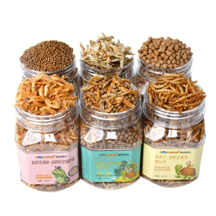 乌龟开口粮巴西龟小草龟通用饲料淡水冻虾鱼干陆龟粮食面包虫批发