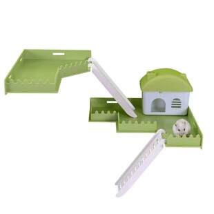 仓鼠平台躲避屋金丝熊窝47笼防水耐啃塑料二层平台造景别墅小房子