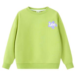 Lee kids儿童圆领加绒卫衣秋冬男童女童保暖套头印花休闲舒适上衣