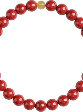 论檀朱砂手串本命年女士单圈手链