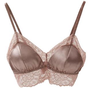 真丝无钢圈内衣女性感薄 舒适透气胸罩法式蕾丝100桑蚕丝文胸内裤