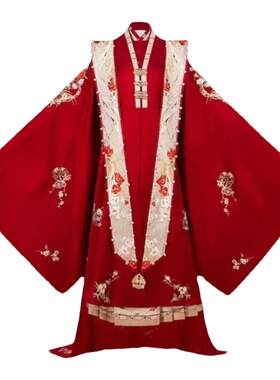 明制汉服婚服鸾凤和鸣中式婚礼宋制结婚凤冠霞帔租赁拖尾定制出租