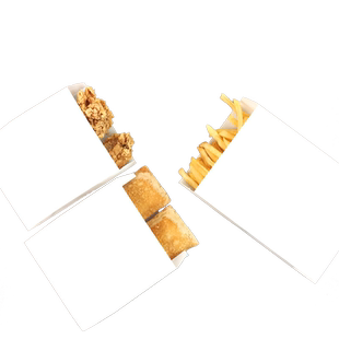 华信天诚 防油纸袋一次性泡芙蛋挞薯条炸鸡风琴袋100个食品包装袋