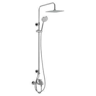 科勒珂悦三出水双淋浴柱套装家用挂墙式龙头花洒K-77365T方形顶喷