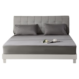 寝之堡床笠灰色防水防螨全棉纯棉床罩席梦思床垫保护罩床单床套罩