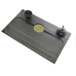 茶桌茶盘嵌入式面板乌金石大理石火烧石盖板定制茶台内嵌石板石盘