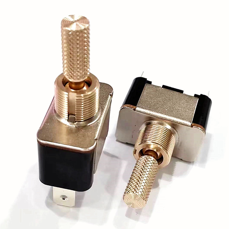 M12钮子开关 玫瑰金色拉花手柄 电流10A250V 适用灯饰音响等设备