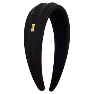 金标高颅顶宽边咖色发箍女2025新款高级感洋气时尚秋冬头饰头箍