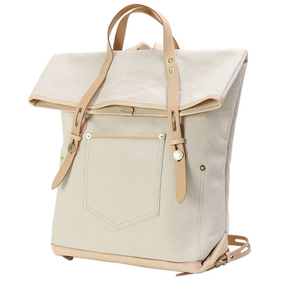 匠线 重磅帆布双肩包 原创小众设计复古胡椒盐书包男电脑包女背包