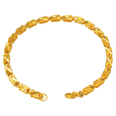 洗手洗澡不用摘~素金手链简约百搭镀24K金色十字兔头仿真黄金手链