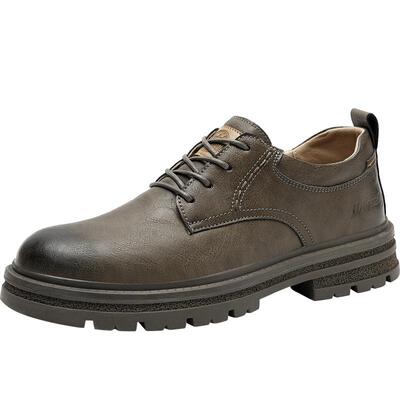 HLA/海澜之家男鞋新款秋冬复古休闲皮鞋低帮耐磨工装鞋舒适透气