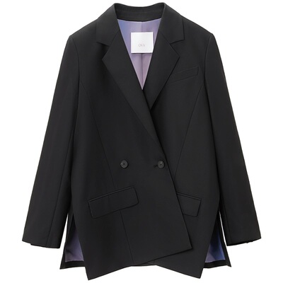 秋冬长袖西服OVV平驳领双排扣