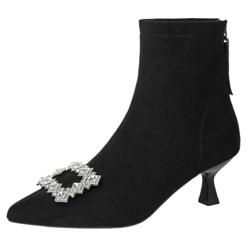 15mins气质瘦瘦靴女保暖短筒靴子
