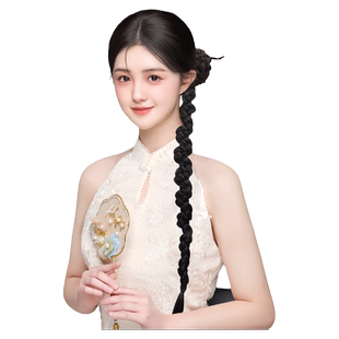 假发辫子新中式侧边马尾麻花长辫仿真扭扭辫女国风麻花辫假发抓夹