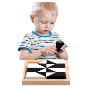 益智隐藏积木拼图男孩3到6岁儿童玩具黑白影隐形积木智力拼装8-10