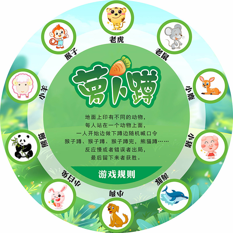 萝卜蹲地贴幼儿园防滑防水可移除