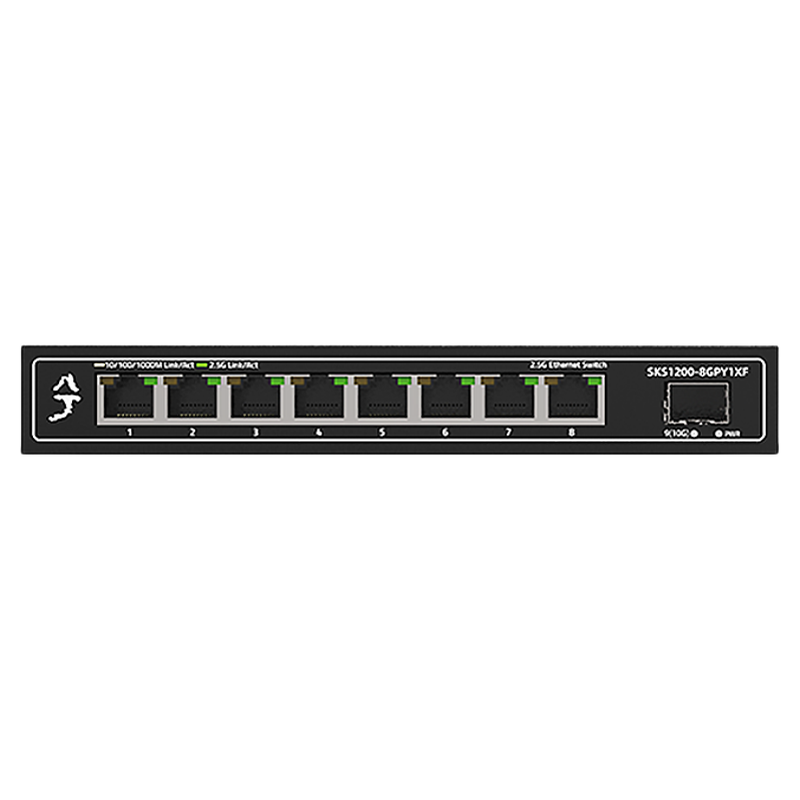 兮克2.5g交换机sks1200系列非管理即插即用10G万兆光口5口8口10口集线器分线器poe供电支持猫棒上机架