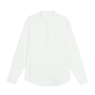 NEVA HU 罗马画报 高级飘带小立领衬衫女设计感绑带气质长袖衬衣