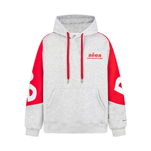 126KID 美式字母贴布刺绣拼接连帽卫衣男女宽松加绒情侣外套潮牌