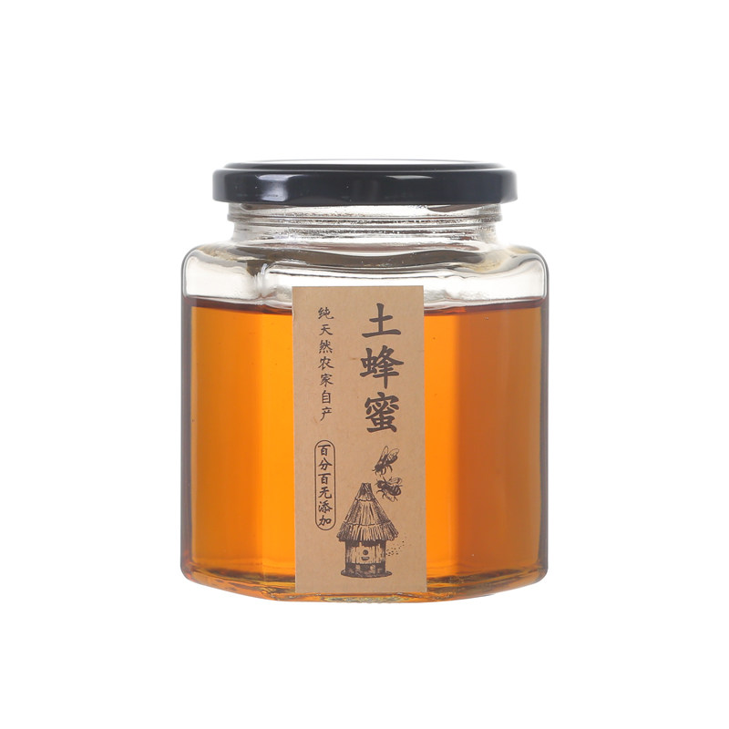玻璃密封罐加厚带盖六棱瓶包邮