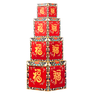 2026新年春节装饰品过马年礼盒鞭炮美陈堆头橱窗摆件氛围场景布置