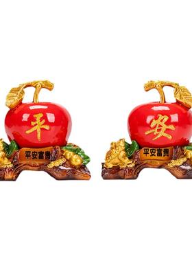 研质树脂中式客厅装饰苹果摆件