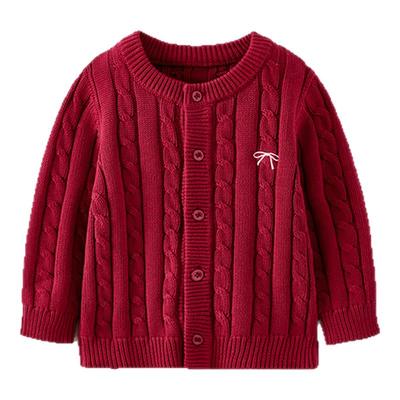 童泰女宝宝毛衣开衫纯棉针织上衣