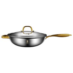 【一锅传三代】钻菲乐特厚不锈钢炒锅316食品级无涂层加厚炒菜锅