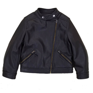 儿童皮衣洋气夹克男童女童宝宝pu皮机车走秀春秋外套小童大童春装