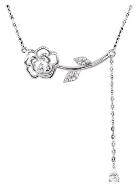 经典时尚精致通勤百搭款银项链孤品清清清现货镶锆石坠链均925银