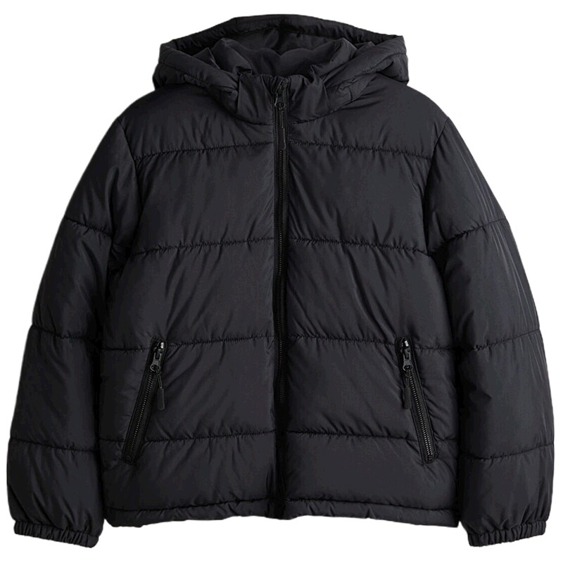 HM童装儿童男童棉服冬季立领可拆卸衣帽长袖保暖外套1236679