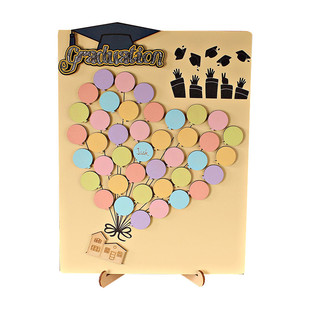前程似锦创意毕业3D签到树热气球定制木片签到框纪念离别签名板册