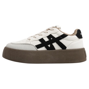 环球复古厚底德训鞋女2026新款春季休闲时尚女鞋小众拼色运动板鞋