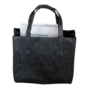 日系muji风格简约百搭ins风牛皮纸素纸材质手提袋托特包大容量