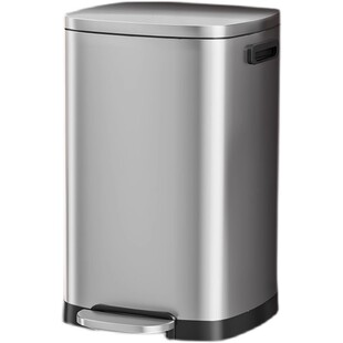 不锈钢垃圾桶厨房家用大号脚踏式带盖大容量30L酒店商用办公室50L