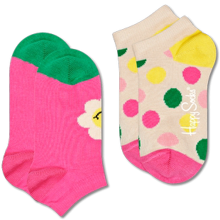 Happy Socks春夏款童袜多巴胺时尚波点小花爱心草莓袜短袜2双装