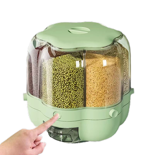 五谷杂粮收纳盒旋转分格装米桶家用密封防虫防潮分隔储米箱食品级