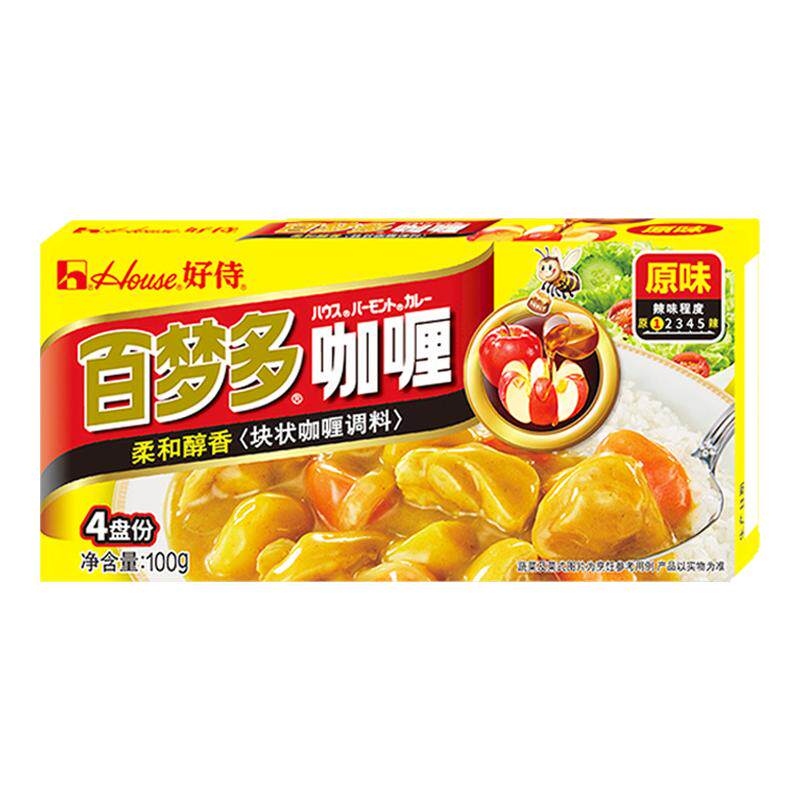 好侍百梦多咖喱块日式拌饭酱家用原味烹饪调味料鱼丸鸡肉饭咖喱料