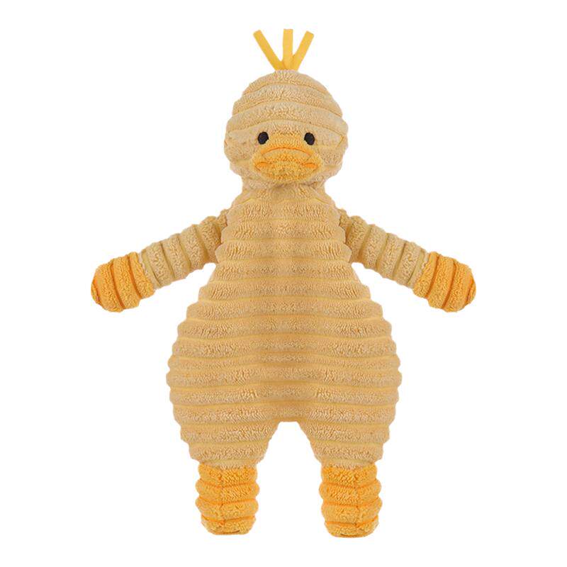 Apricot Lamb人形灯芯绒鸭子安抚巾宝宝睡眠安抚玩具入口玩偶睡觉
