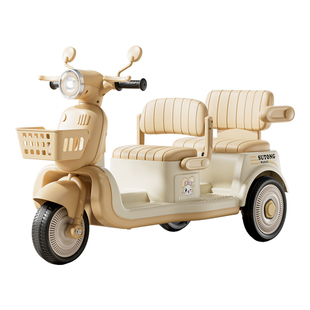 儿童电动摩托车三轮车可坐人男女孩宝宝车双人小孩遥控充电玩具车